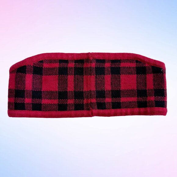 COACH REVERSIBLE SIGNATURE PLAID HEADBAND in True Red - Picture 3 of 3